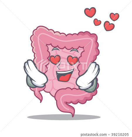 In love intestine mascot cartoon style In love intestine mascot cartoon style 39210205