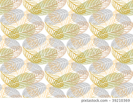 Autumn leaves seamless pattern. Floral jungle Autumn leaves seamless pattern. Floral jungle 39210369