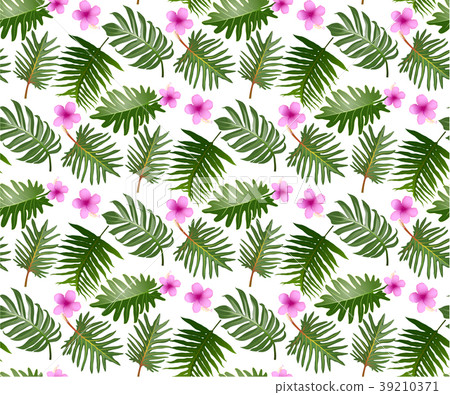 Seamless tropical pattern with palm leaves  39210371