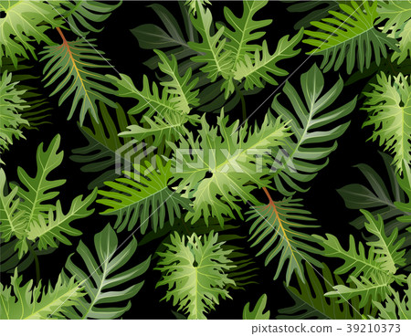Seamless tropical pattern with palm leaves Seamless tropical pattern with palm leaves 39210373