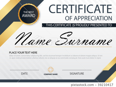 Elegance horizontal certificate with Vector 39210417