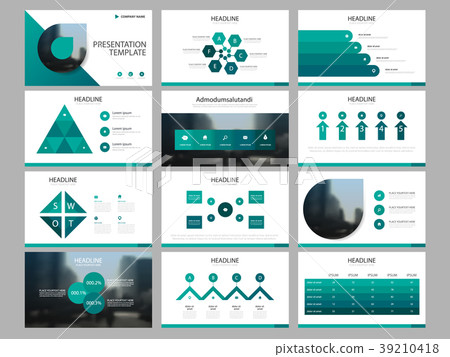 Green Abstract presentation templates Infographic 39210418