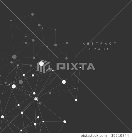 Connection white dots and lines science background-插圖素材 [39210844 ...