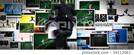 A businessman running towards the goal 39212061