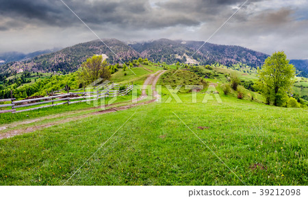 country road through rural area in mountains 39212098