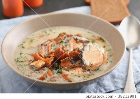 Finnish fish and mushroom soup Finnish fish and mushroom soup 39212991