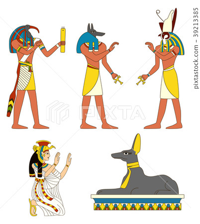 Set of ancient Egyptian gods images Set of ancient Egyptian gods images 39213385
