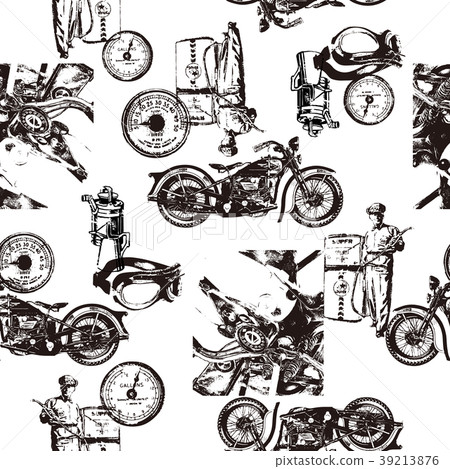Old motorcycle pattern, - Stock Illustration [39213876] - PIXTA