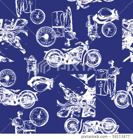 Old motorcycle pattern, 39213877