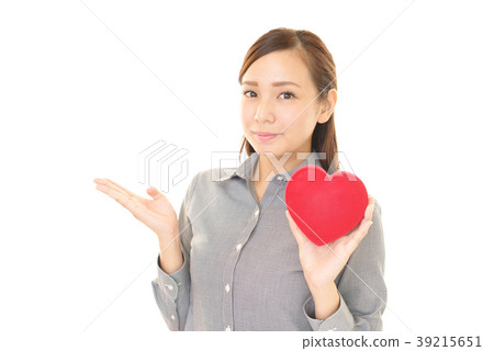 A woman with a heart mark 39215651