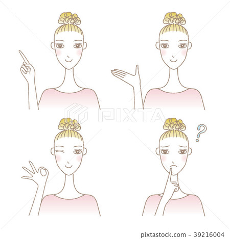 Women's pose illustration set 39216004