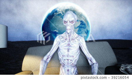 funny alien watching TV on the sofa on the moon funny alien watching TV on the sofa on the moon 39216054