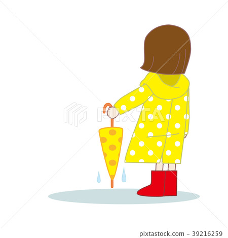雨後的女孩後視圖 雨後的女孩後視圖 39216259