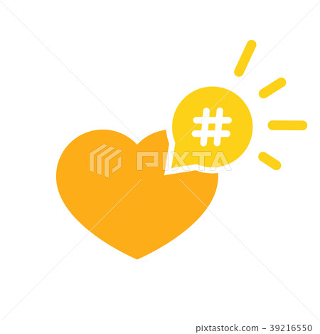 Hashtag icon like heart - smm promotion and share 39216550