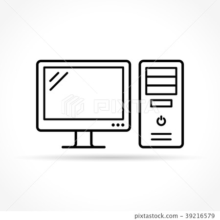 computer icon on white background computer icon on white background 39216579