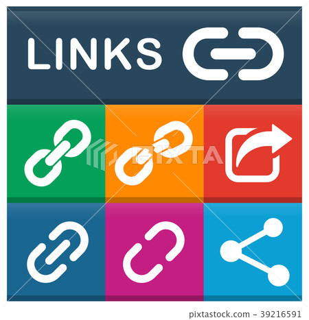 links icons set with various colors 39216591