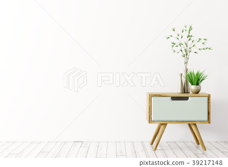 Side Table Render Interior with wooden side table 3d render - Stock Illustration ...