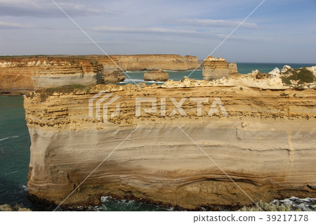 Strange rock landscape of the Great Ocean Road Melbourne Australia Strange rock landscape of the Great Ocean Road Melbourne Australia 39217178