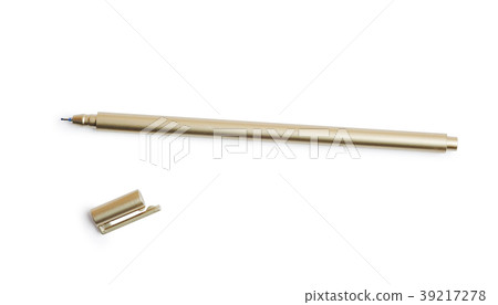 Gold business pen isolated clipping mask on white Gold business pen isolated clipping mask on white 39217278