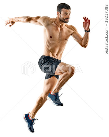 man runner jogger running jogging isolated shadows man runner jogger running jogging isolated shadows 39217388