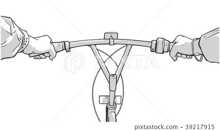 Illustration of person holding bicycle handlebar 39217915