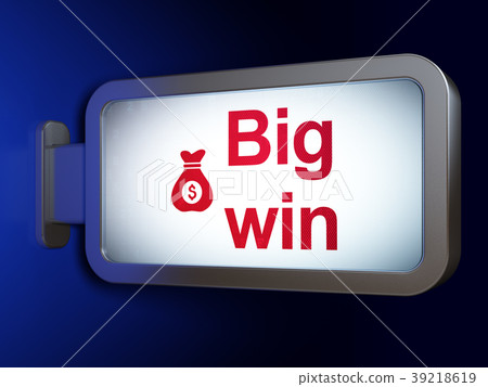 Finance concept: Big Win and Money Bag on Finance concept: Big Win and Money Bag on 39218619