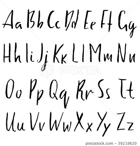 Handdrawn dry brush font. Modern brush lettering Handdrawn dry brush font. Modern brush lettering 39218620