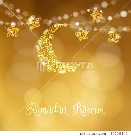 Hand drawn ornamental moon and stars. Festive 39219141