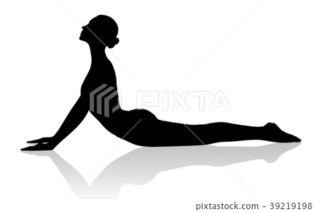 Black silhouette of flexible woman doing yoga. Black silhouette of flexible woman doing yoga. 39219198