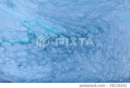 Marble abstract acrylic background. Nature blue 39219242