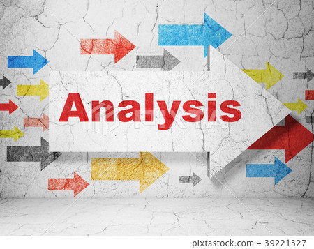 Marketing concept: arrow with Analysis on grunge 39221327