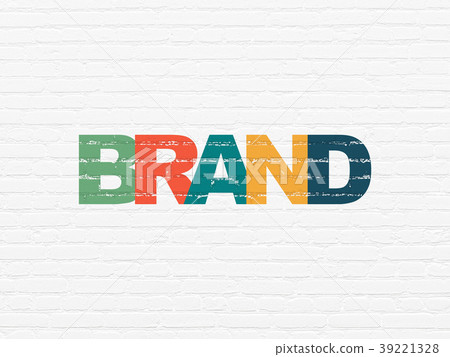 Advertising concept: Brand on wall background Advertising concept: Brand on wall background 39221328