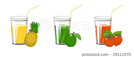 Pineapple , Lime and Persimmon Juices Pineapple , Lime and Persimmon Juices 39222070