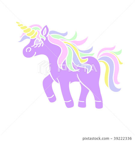 Walking unicorn icon on the white background Walking unicorn icon on the white background 39222336