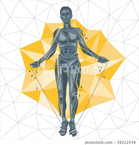 Vector woman doing fitness and crossfit workouts 39222539