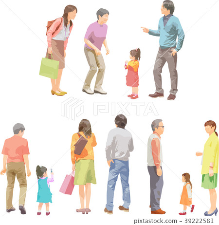 Whole body person illustration _ senior family 39222581