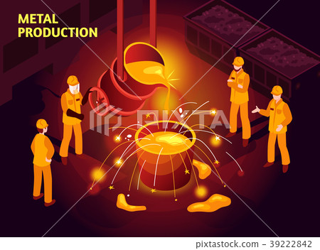 Steel Industry Isometric Poster  39222842