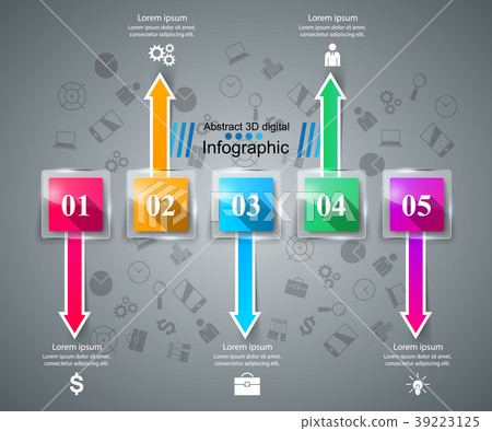 Square 3D digital illustration Infographic. Square 3D digital illustration Infographic. 39223125