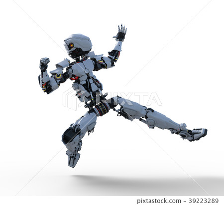 Humanoid robot perming3DCG Illustration material 39223289