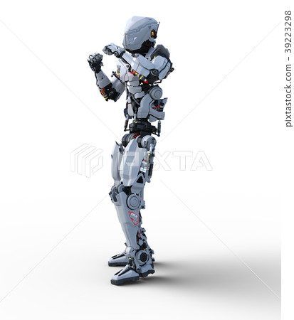 Humanoid robot perming3DCG Illustration material 39223298