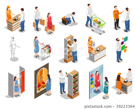 Commercial Consumers Isometric People 39223364