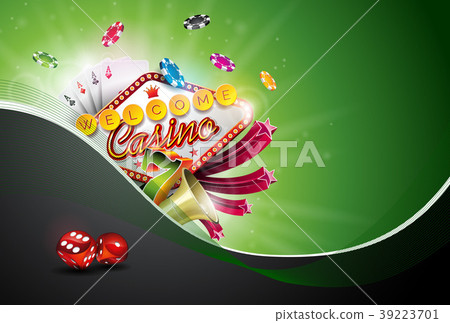 Casino Illustration with poker cards and playing 39223701