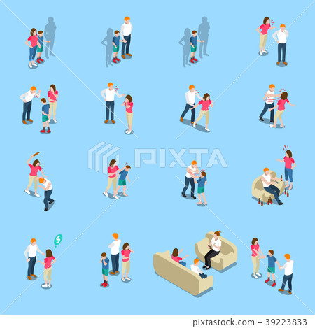 Family Problems Isometric Icons 39223833