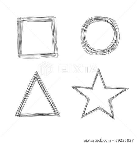 Set of vector sketchy scribble line shape frames 39225027