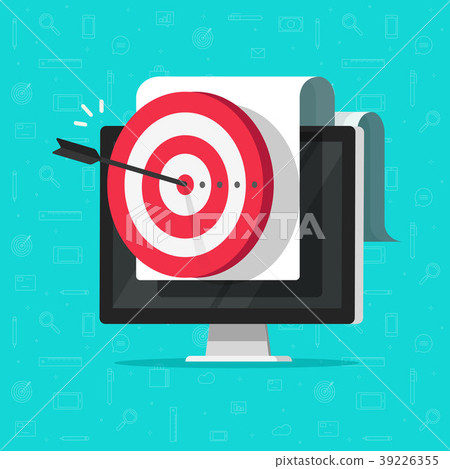 Target on computer display vector, success 39226355
