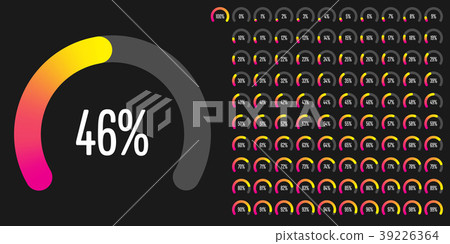 Set of circular sector percentage diagrams 39226364