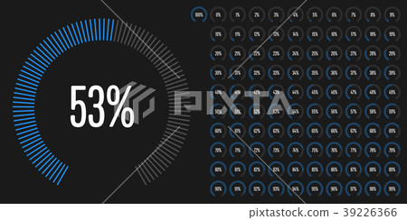Set of circular sector percentage diagrams 39226366