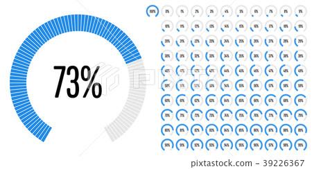 Set of circular sector percentage diagrams 39226367