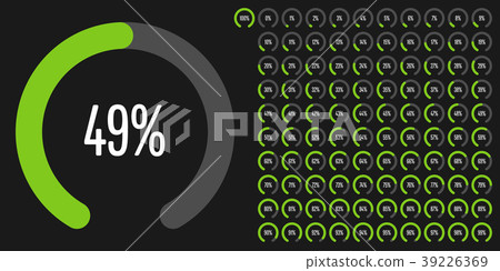 Set of circular sector percentage diagrams 39226369