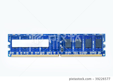 The blue memory slot is on a white background. The blue memory slot is on a white background. 39226577